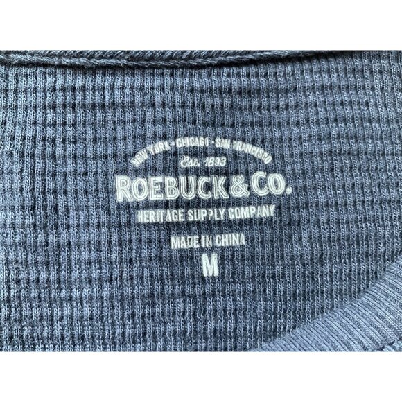 New n/Tags Roebuck & Co. Men's Sz Medium shirt NY Long sleeve Navy Waffle knit - Picture 3 of 9